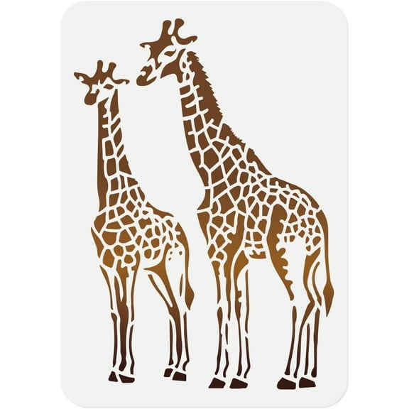 Giraffe Stencil for Painting A4 Size Reusable Plastic Giraffe Stencil for Painting on Wall Wood Furniture Fabric Canvas DIY Craft Stencil