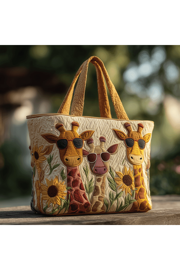 Giraffe Style Quilted Tote Bag, Women Quilted Tote Bag, Handmade Patchwork Tote, Women Shoulder Bag, Gift For Her