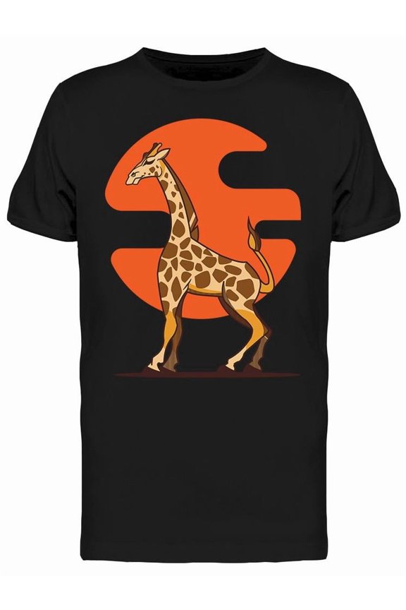Giraffe Sunset Drawing T-Shirt Men -Image by Shutterstock, Male 3X-Large