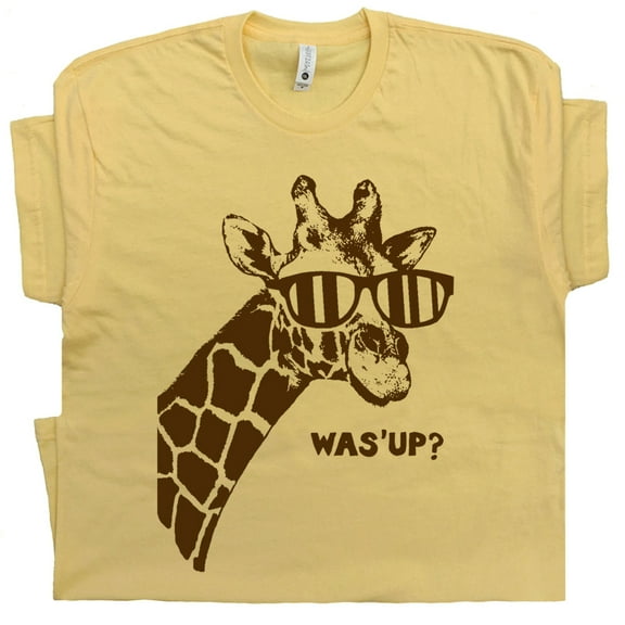 Giraffe T Shirt Funny Animal Shirts for Women Men Cute Giraffe Sun Glasses What's Up Graphic Tee Cool Adorable Tee