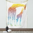 thumbnail image 1 of Giraffe Tapestry, Mom Kid Giraffe in Rainbow Colors Abstract Art Surrealist Image of African Animal, Wall Hanging for Bedroom Living Room Dorm Decor, 40W X 60L Inches, Multicolor, by Ambesonne, 1 of 5