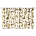 thumbnail image 1 of Giraffe Theme Kitchen Curtains 2 PCS - Wild African Grassland Print, Rustic Brown Adorable Animal Design, Semi-Sheer Tier Window Treatment Panels, 1 of 2