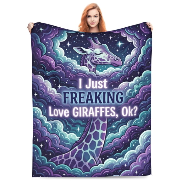 Giraffe Throw Blanket, Cute Giraffe Pattern Blanket, Ultra Soft Cozy Warm Blanket for Couch, Sofa, Bed, Bedroom Decor, Animal Lover Gift