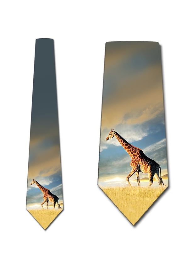 Giraffe Ties Mens Animal Necktie by Three Rooker
