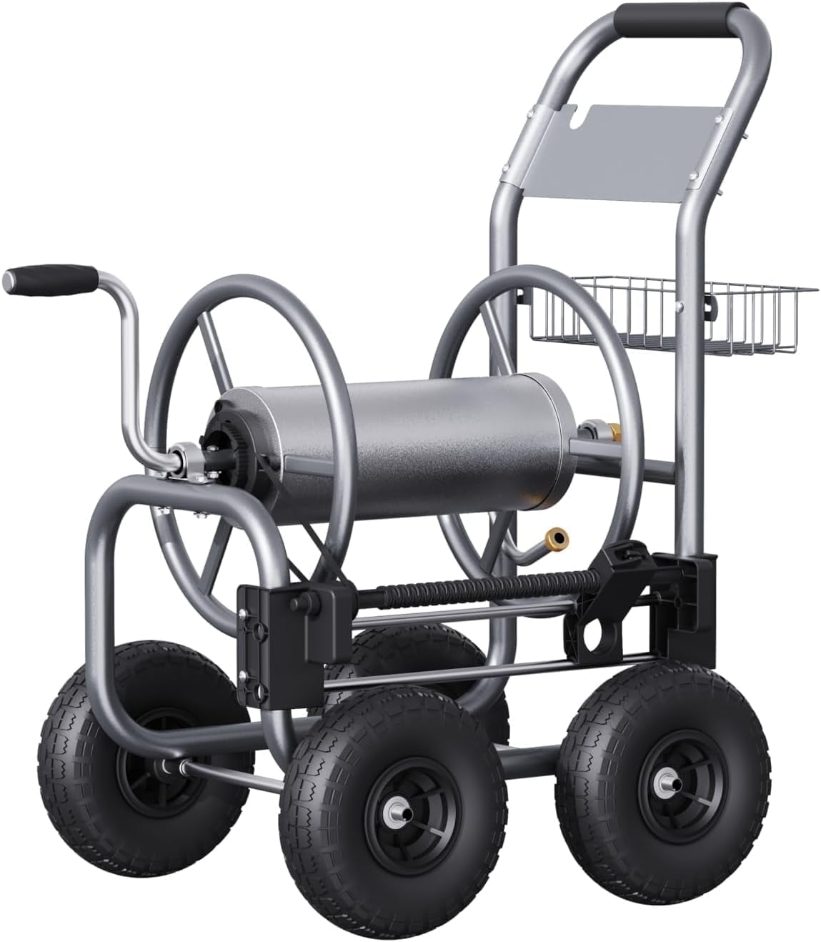 Giraffe Tools Heavy Duty Industrial Garden Hose Reel Cart with Wheels, 5/8in-250ft Hose Capacity