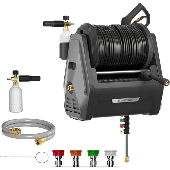 Giraffe Tools Grandfalls Retractable Pressure Washer Essential Max 2900 PSI Wall Mounted