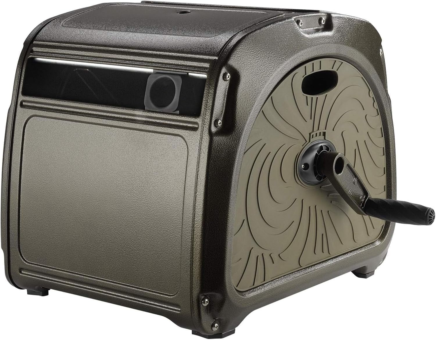 Giraffe Tools Metal Garden Hose Reel Box, Heavy Duty Storage Reel Hideaway, Green