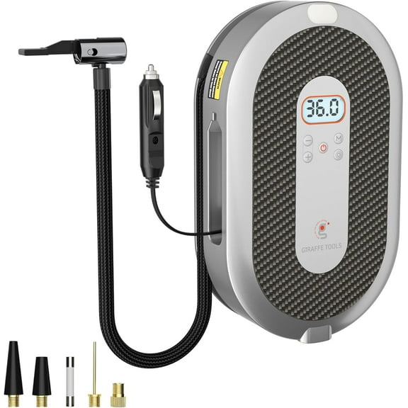 Giraffe Tools Retractable Air Compressor-Car Tire Inflator Portable, 13ft length, 150PSI 12V