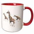 thumbnail image 1 of 3drose, Giraffe Trio Running, 15oz Two-tone Red Mug, 1 of 6