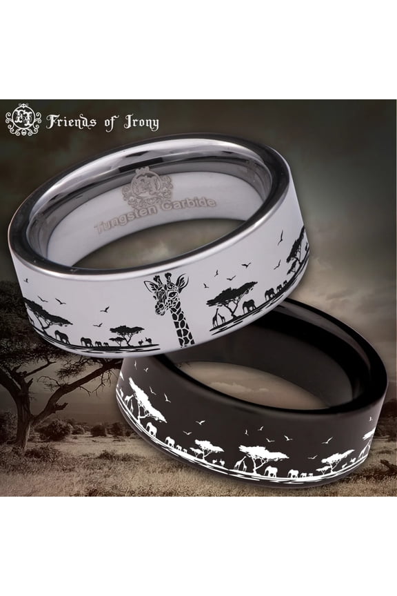 Giraffe Tungsten Carbide Ring