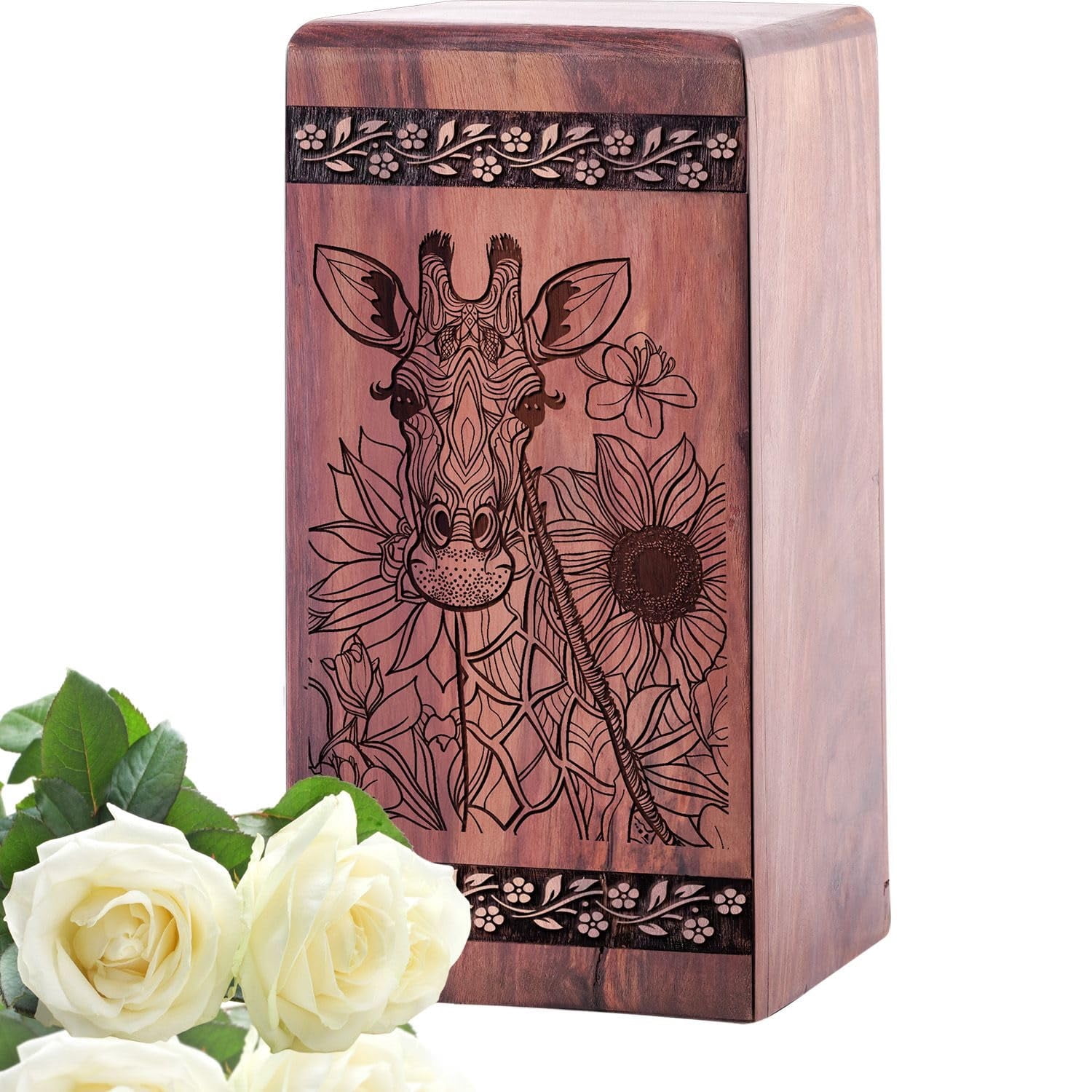 Giraffe Urn - Wooden Urns For Human Ashes Adult Male - Cremation Funeral Urns For Mom - Decorative Keepsake - Memorial Urns - 11.25Inch, Large Size - 1Pcs Pack