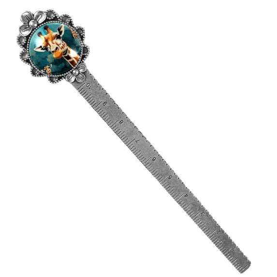 Giraffe Vintage Silver Lace-Edged Bookmark: a Gift for Readers and Book Lovers