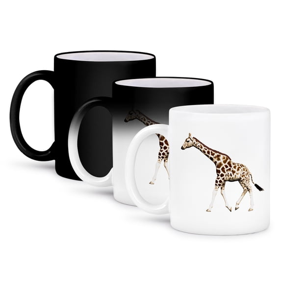 3dRose, Giraffe Walking, 11oz Magic Transforming Mug
