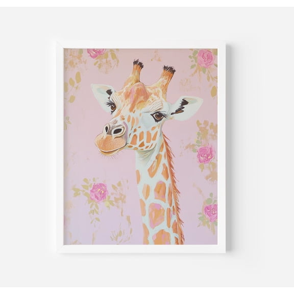 Giraffe Wall Art, Giraffe Poster, Pastel , 's Room Cute Giraffe Nursery Decor, , Bloomcore Giraffe Art Print, Unframed Poster Size 12x18 F03.1.19l485