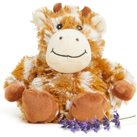 warmies Junior 9” Giraffe Stuffed Animal, Microwavable Heated Plushies and Weighted Soft Plush Toys