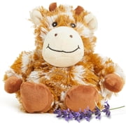warmies Junior 9” Giraffe Stuffed Animal, Microwavable Heated Plushies and Weighted Soft Plush Toys