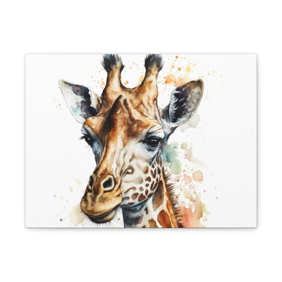 Giraffe Watercolor Animal Canvas Wall Art for Home Decor Ready-to-Hang