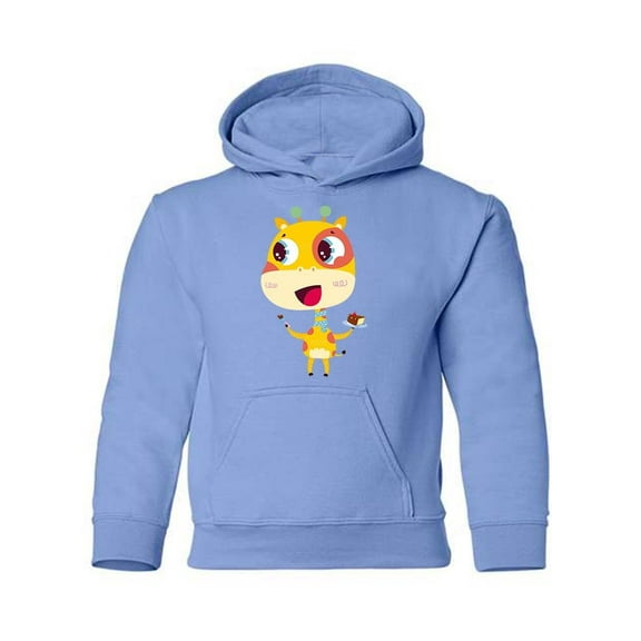 Giraffe With Cake Hoodie Juniors -Image by Shutterstock,  Large