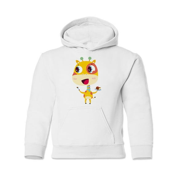 Giraffe With Cake Hoodie Juniors -Image by Shutterstock,  x-Large
