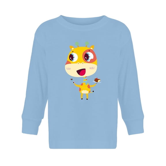 Giraffe With Cake Long Sleeve Toddler -Image by Shutterstock, 2 Toddler
