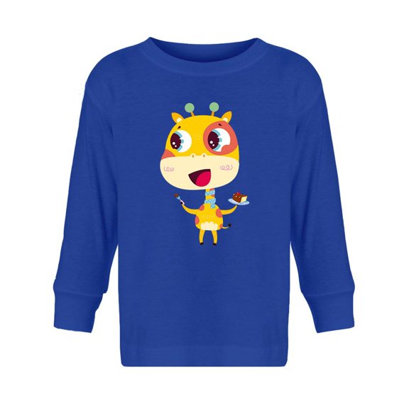 Giraffe With Cake Long Sleeve Toddler -Image by Shutterstock,  4 Toddler