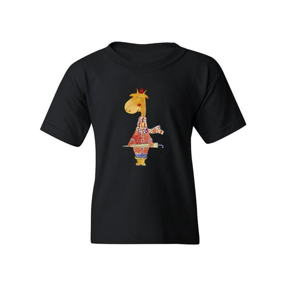 Giraffe With Clothes T-Shirt Juniors -Image by Shutterstock, Small