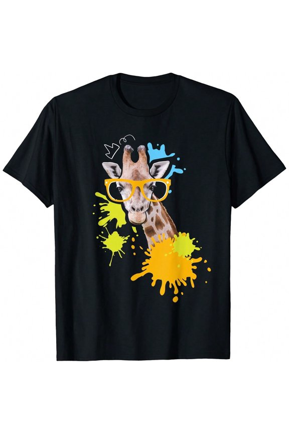 Giraffe With Glasses I Animal Lover I Giraffe T-Shirt.JPG