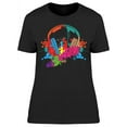 thumbnail image 1 of Giraffe With Headphones Art T-Shirt Women -Image by Shutterstock, Female Large, 1 of 2