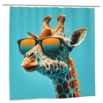 thumbnail image 1 of Giraffe With Sunglasses Sunny Day Cool Shower Curtain with 12 Plastic Hooks Washable Polyester Fabric Bathroom 72x72 Inch, 1 of 6