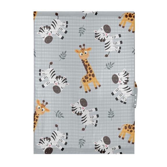 Giraffe Zebra Leave Pattern Door Curtain Sheer Privacy Light Filtering Window Panel 1 Panel 25x40 Inch