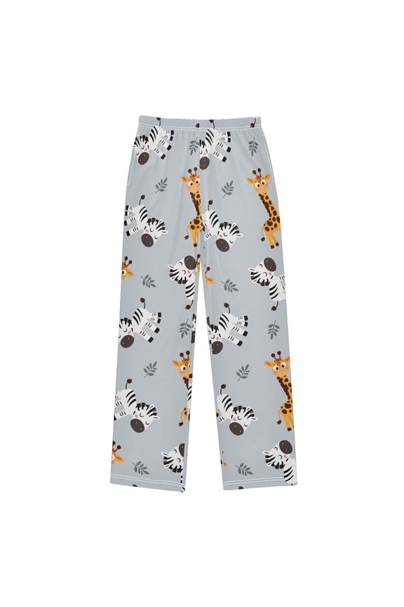Giraffe Zebra Leave Pattern Pajama Pants Soft Lightweight Lounge Pants Bottoms Sleep Pants Warm Comfy