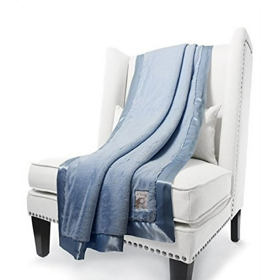 Giraffe at Home Luxe Plush Faux Fur Throw Blanket, Cornflower, 45" x 59"