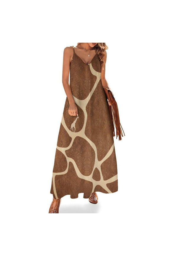 Giraffe print and animal Sleeveless Dress evening dress ladies Women's skirt loose summer dress dress dresses