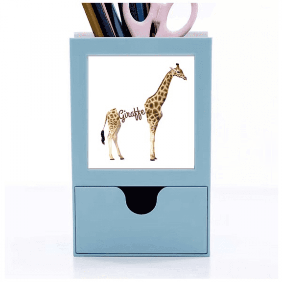 Giraffe's Height Stature Neck Desk Supplies Organizer Pen Holder Card