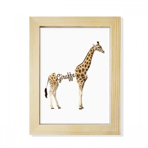 Giraffe's Height Stature Neck Desktop Adorn Photo Frame Display Art Painting Wooden