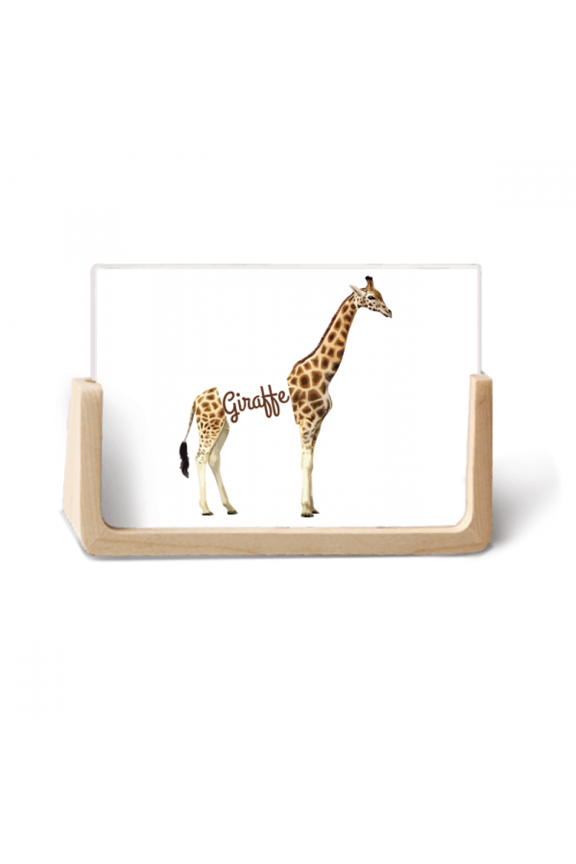 Giraffe's Height Stature Neck Photo Wooden Photo Frame Tabletop Display