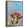 thumbnail image 1 of Giraffe's Red Hat Floater Framed Painting Print on Canvas, 1 of 6