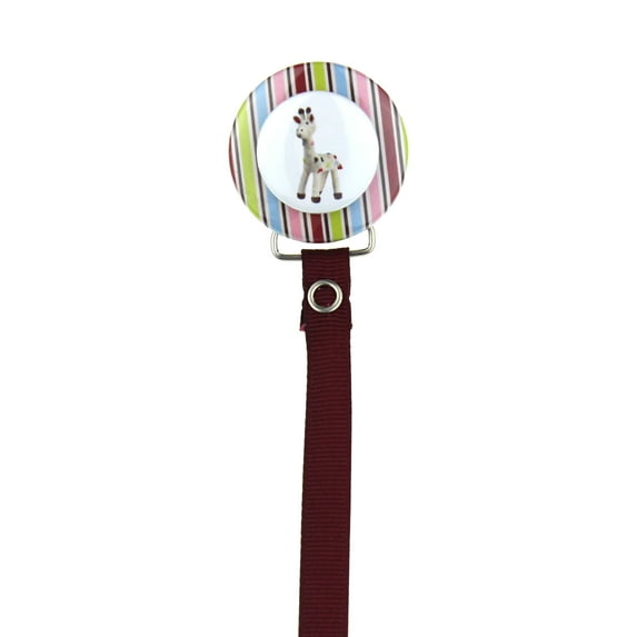Giraffe with Multi Color Stripes 3D Pacifier Clip