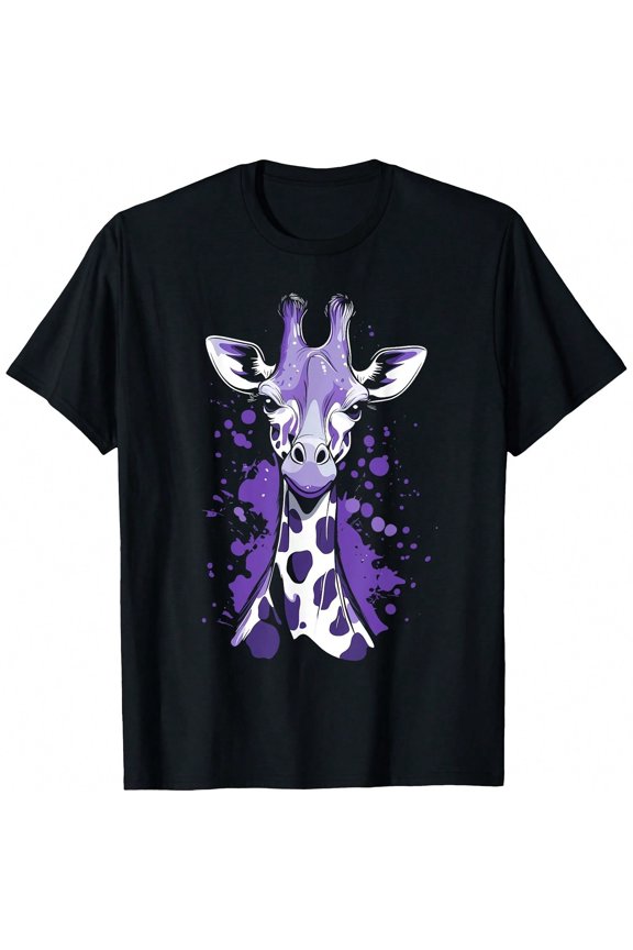 Giraffe with Purple Spots T-Shirt.JPG