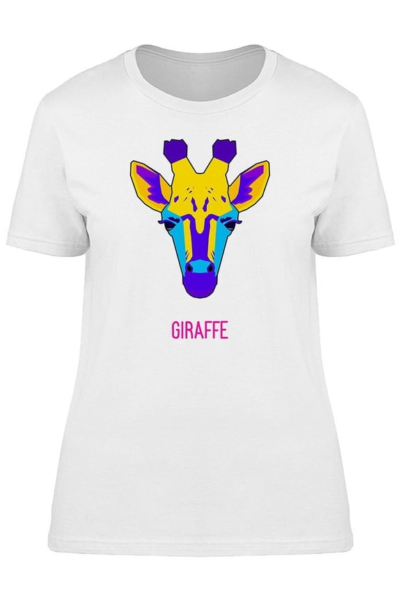 Giraffee Abstract Colors Head T-Shirt Women -Image by Shutterstock, Female Small