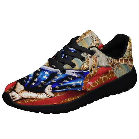 Giraffes American Shoes Sneakers for Women Men Black Size 8.5