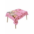 thumbnail image 1 of Giraffes Flowers Table Cloth, Waterproof Tablecloth for Rectangle Tables, A Girl Who Likes Giraffes Elegant Animals Pink Reusable Washable Fabric Table Cover for Restaurant Kitchen Dining 52"x70", 1 of 9