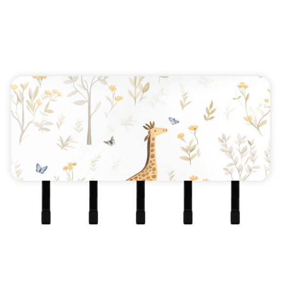 Giraffes Mail Holder Organizer Wall Mount with Shelf Key Holder Key Rack with 5 Key Hooks for Wall Decorative
