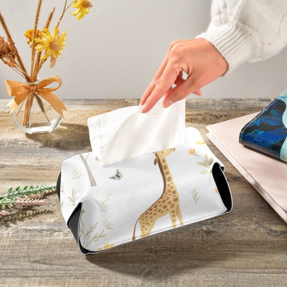 Giraffes Napkin Dispenser Leather Paper Napkins Holders Elegant Modern Fancy for Kitchen Dining Room Table Decor