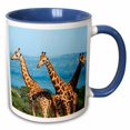 thumbnail image 1 of 3drose, Giraffes on the Savanna, Murchison Falls National Park, Uganda, 15oz Two-tone Blue Mug, 1 of 6