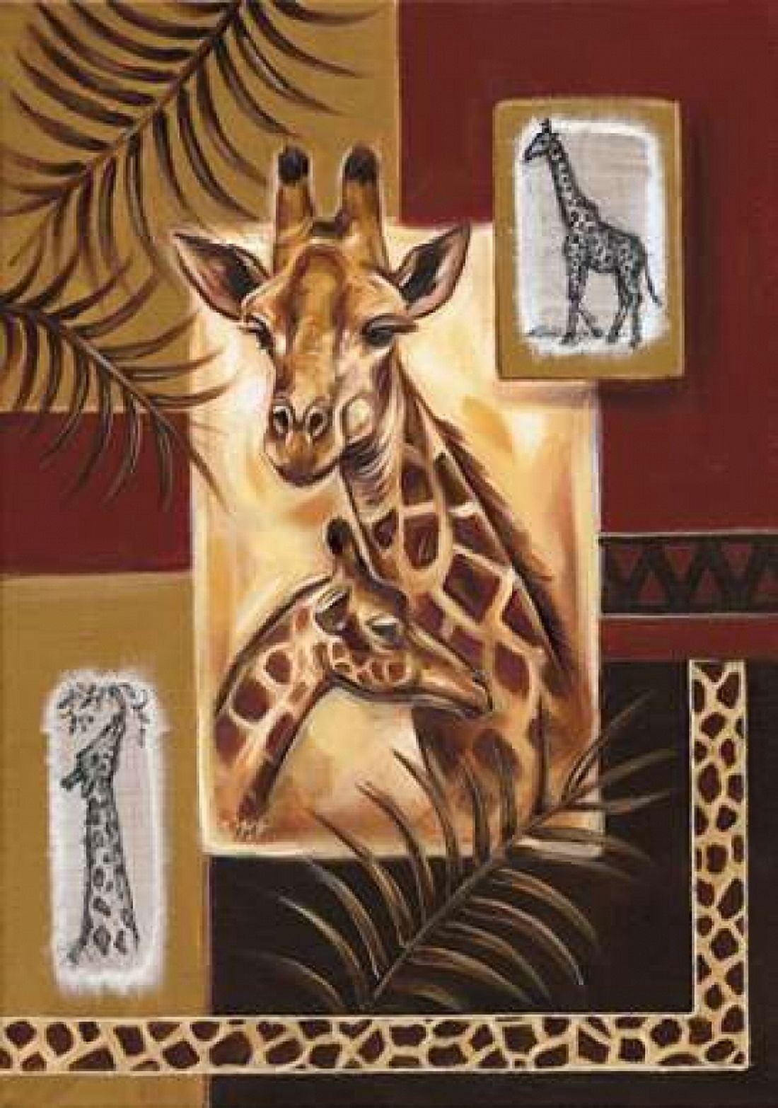 Giraffes in Africa Canvas Art - Wendy Fields (20 x 28)