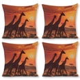 thumbnail image 1 of Giraffes sunset wildlife Linen toss pillowcase Decoration pillowcase Gift preferred 24x24" Cushion cover 4 set Sofa pillowcase Sofa bedroom living room car, 1 of 8