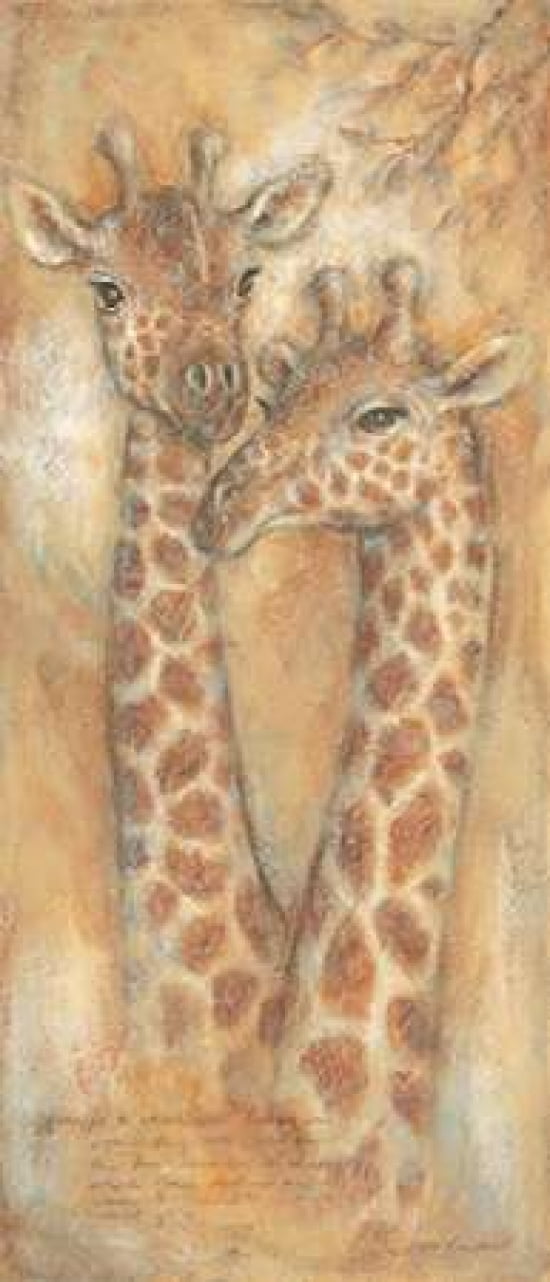 Giraffes watch Canvas Art - Judy Kaufman (10 x 20)
