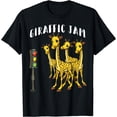 thumbnail image 1 of Giraffic Jam T Shirt Giraffe Animal Traffic Pun Zoo Gift Black Medium, 1 of 4