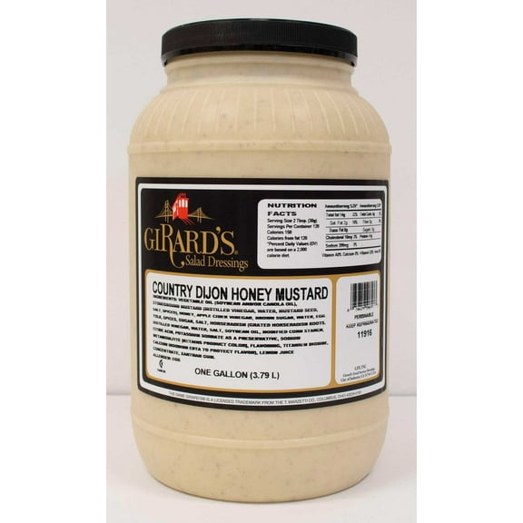 Girards Dressing Au Naturel Country Honey and Dijon Mustard Dressing, 1 Gallon -- 2 per case.